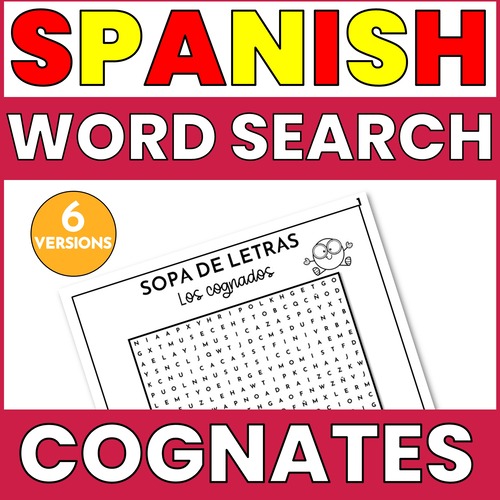 Spanish Cognates Word Search Activity